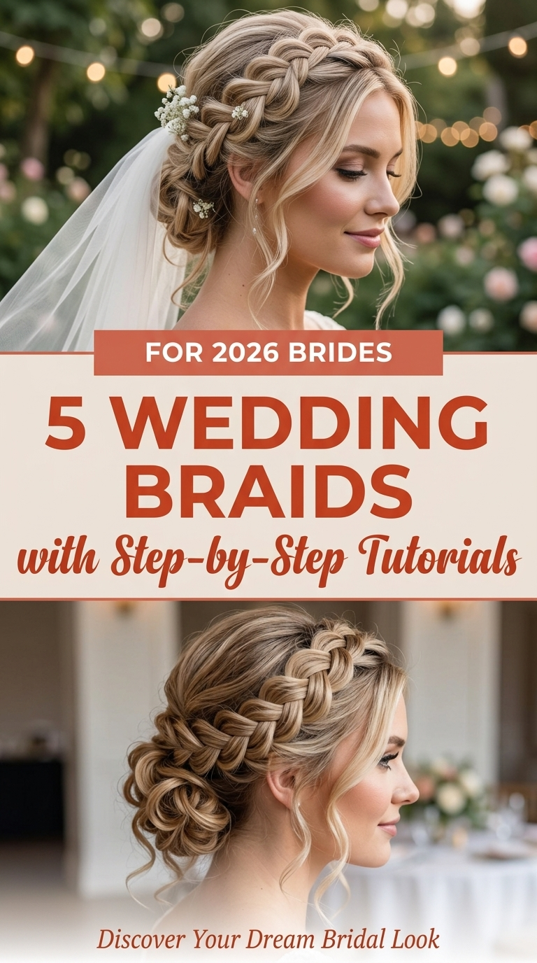Dreamy 2026 Bridal Braids: Floral Accents and Timeless Romance for Long Hair